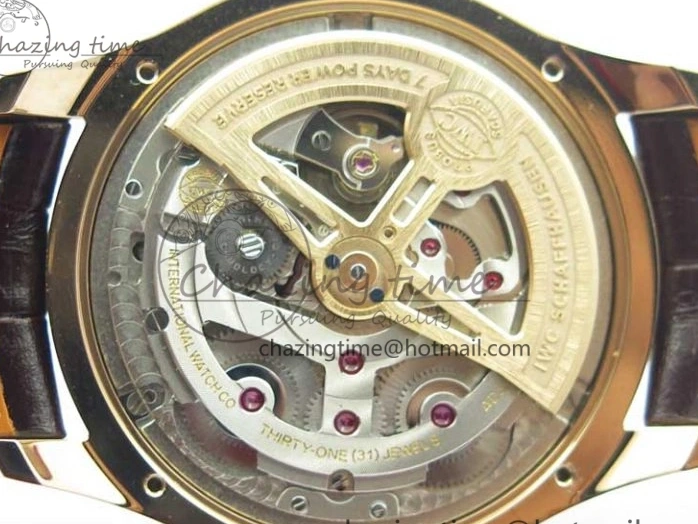 MIROTIME 0308 Compact Portugieser Perpetual Calendar IW503302 RG V9F 1:1 Best Edition White Dial on Brown Leather Strap A 7113